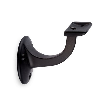 Picture: Handrail holder black matt straight support with screw hole