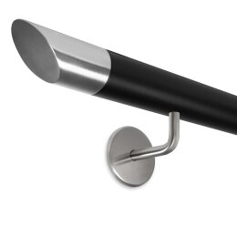 Picture: Handrail black with stainless steel end cap...