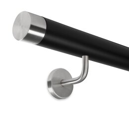 Picture: Handrail black with stainless steel end cap...