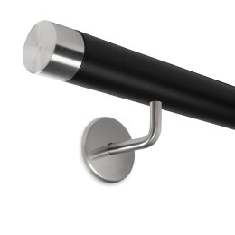 Picture: Handrail black with stainless steel end cap...