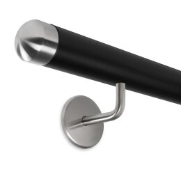 Picture: Handrail black with stainless steel end cap...