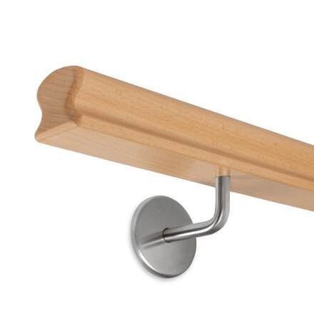 Picture: Handrail beech omega 55x50mm, holder no. 1 to screw in