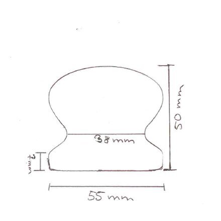 Handrail set beech - 55x50mm (omega) incl. brackets