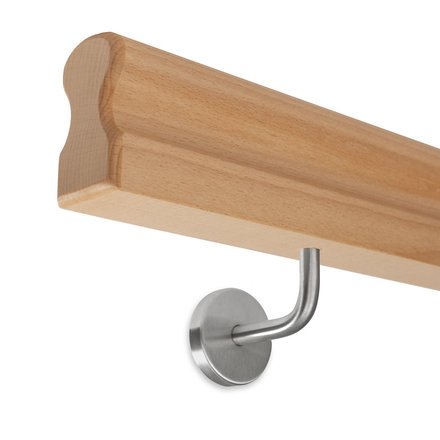 Picture: handrail beech omega 45x80mm, holder no. 1 to screw in