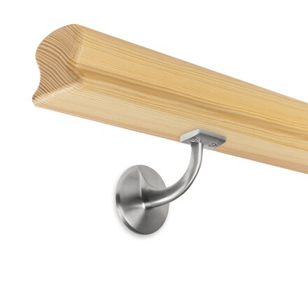 Picture: Handrail set pine omega 55x50mm with holders with hanger bolt