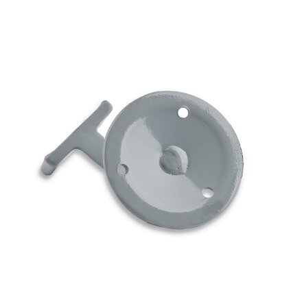 Picture: Handrail holder grey straight support with screw hole (horizontal)