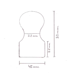 Handrail set pine - 45x80mm (omega) incl. brackets