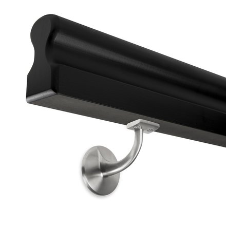 Picture: Handrail black omega 45x80mm with holders with hanger bolt