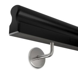 Picture: Handrail black omega 45x80mm with holders for screwing in, holder 2