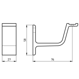 Handrail bracket white straight support curved with cap nut