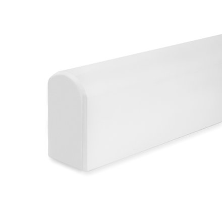 Picture: handrail white square rounded 45x80mm, ends cutted