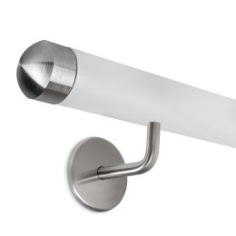 Picture: Handrail white with stainless steel end cap...