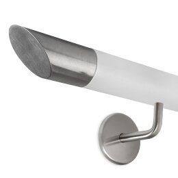 Picture: Handrail white with stainless steel end cap...