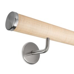 Picture: Handrail set maple with stainless steel end cap...