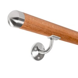 Handrail set red oak Ø 45 incl. end caps straight + brackets