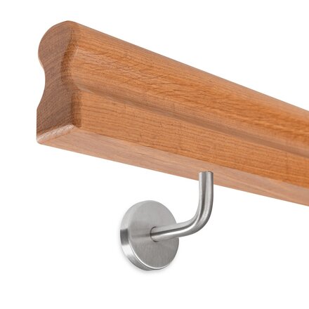 Picture: Handrail set red oak omega 45x80mm with holders for screwing in, holder 1