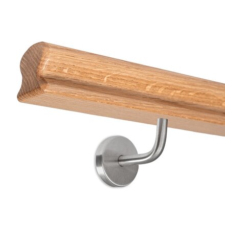 Picture: Handrail set red oak omega 55x50mm with holders for screwing in, holder 1