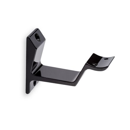 Picture: Handrail holder black glossy round support flat