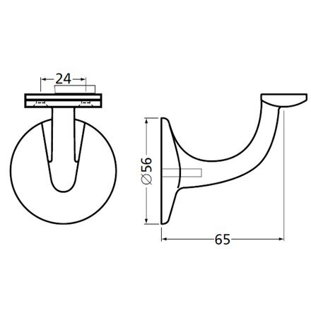 Handrail bracket golden straight support with hanger bolt