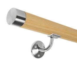 Handrail set pine Ø 45 incl. end caps straight + brackets